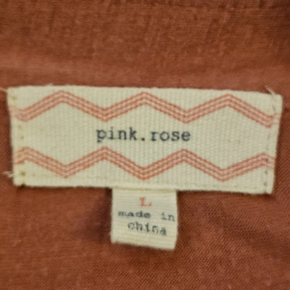 💵3/$20 Pink Rose Lightweight Mauve Button UpShirt - Picture 13 of 15